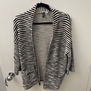 Oversized Open-Front Knit Sweater
